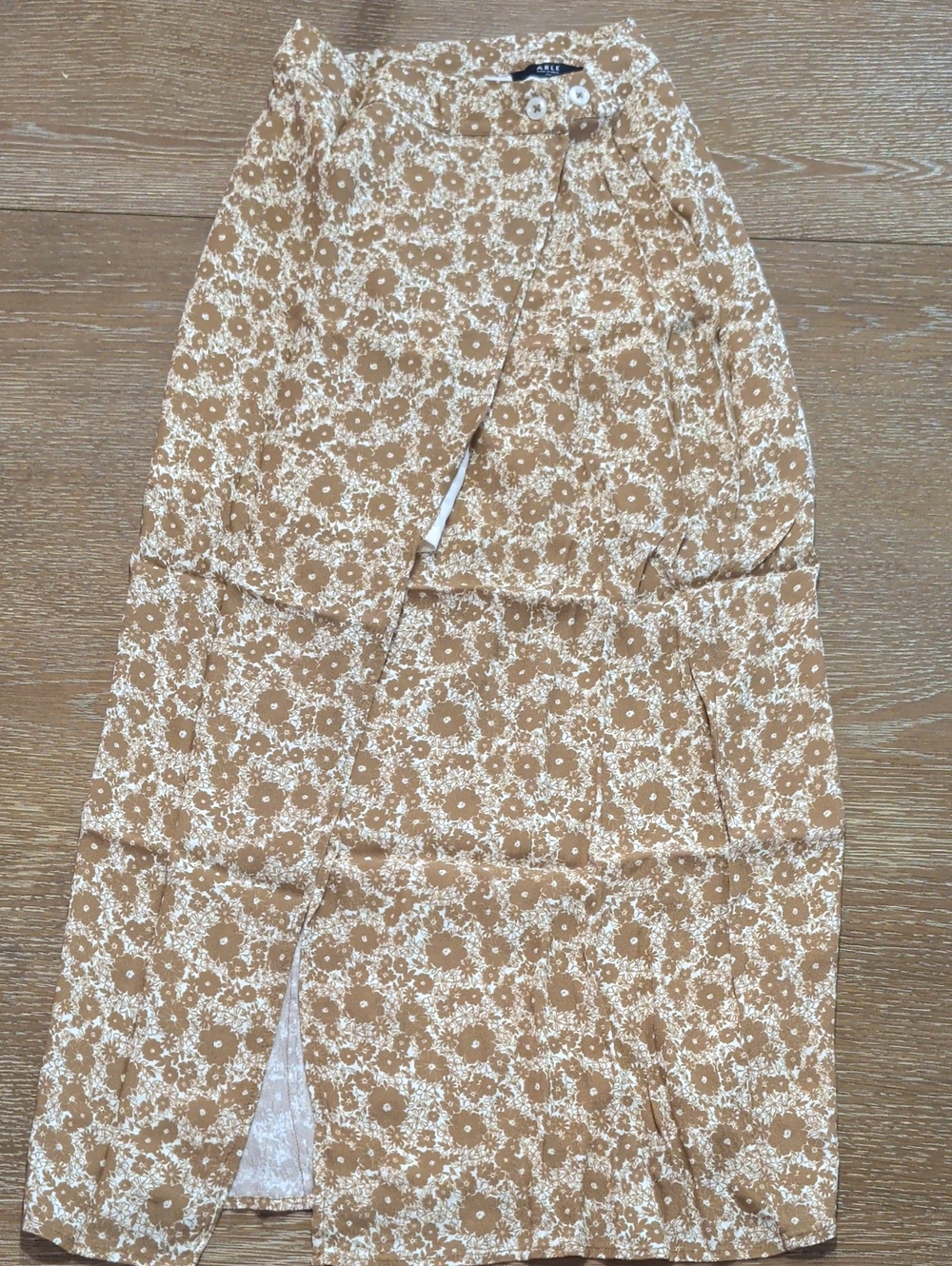 Able Tiered Floral Maxi Skirt - Cream & Tan